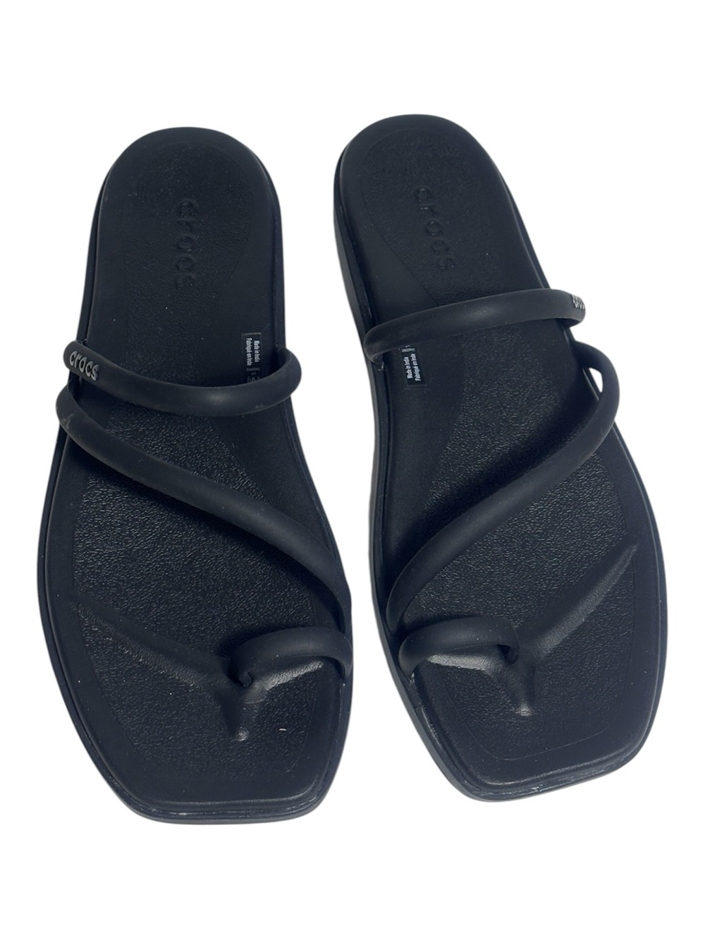 Crocs black Miami Toe Loop sandals like new women’s 9